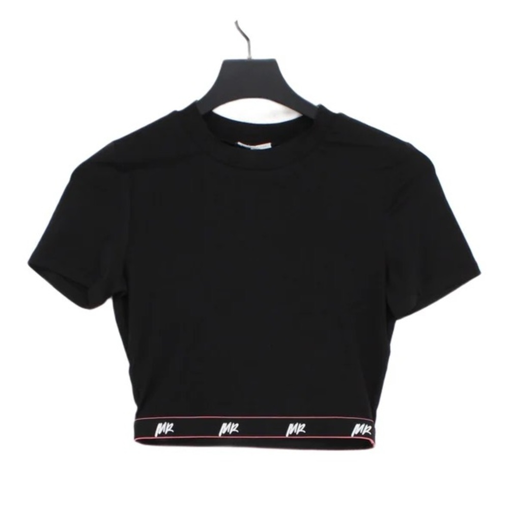 Black Crop Top with Elastic Detail